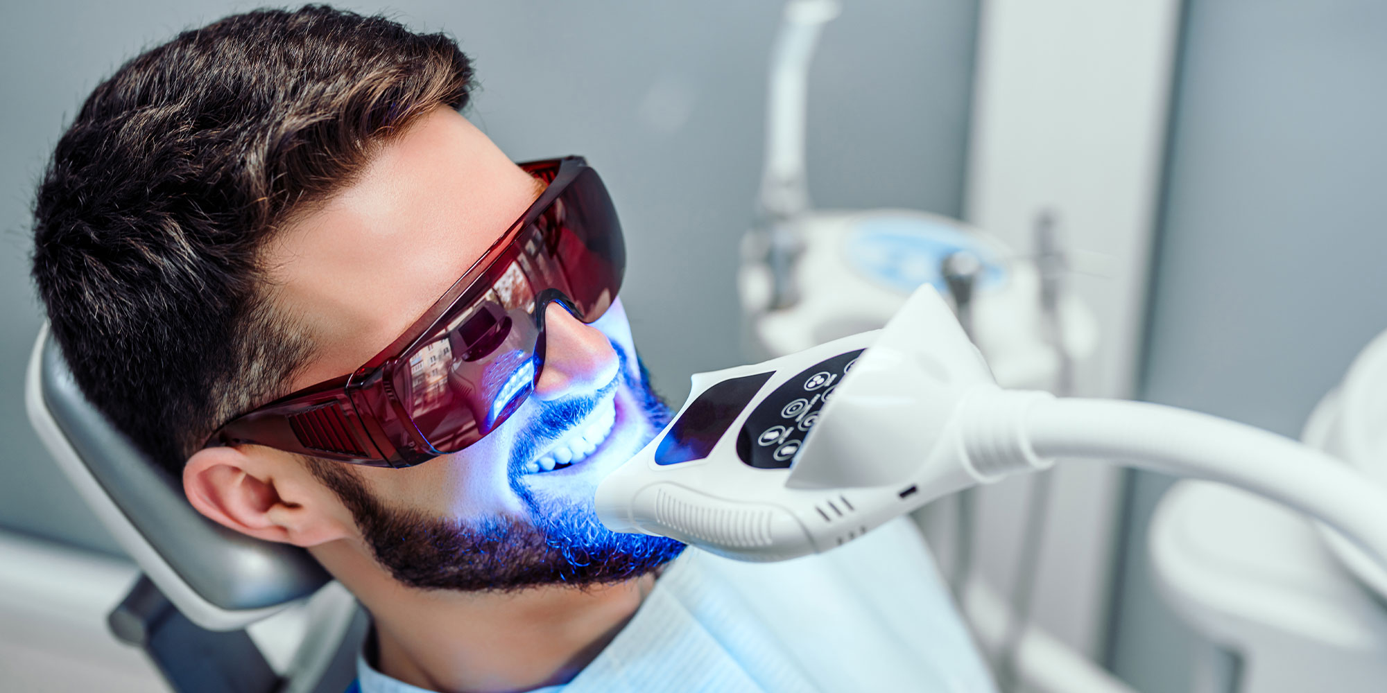 Patient Getting their teeth whitened