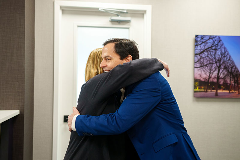 Doctor hugging Patient