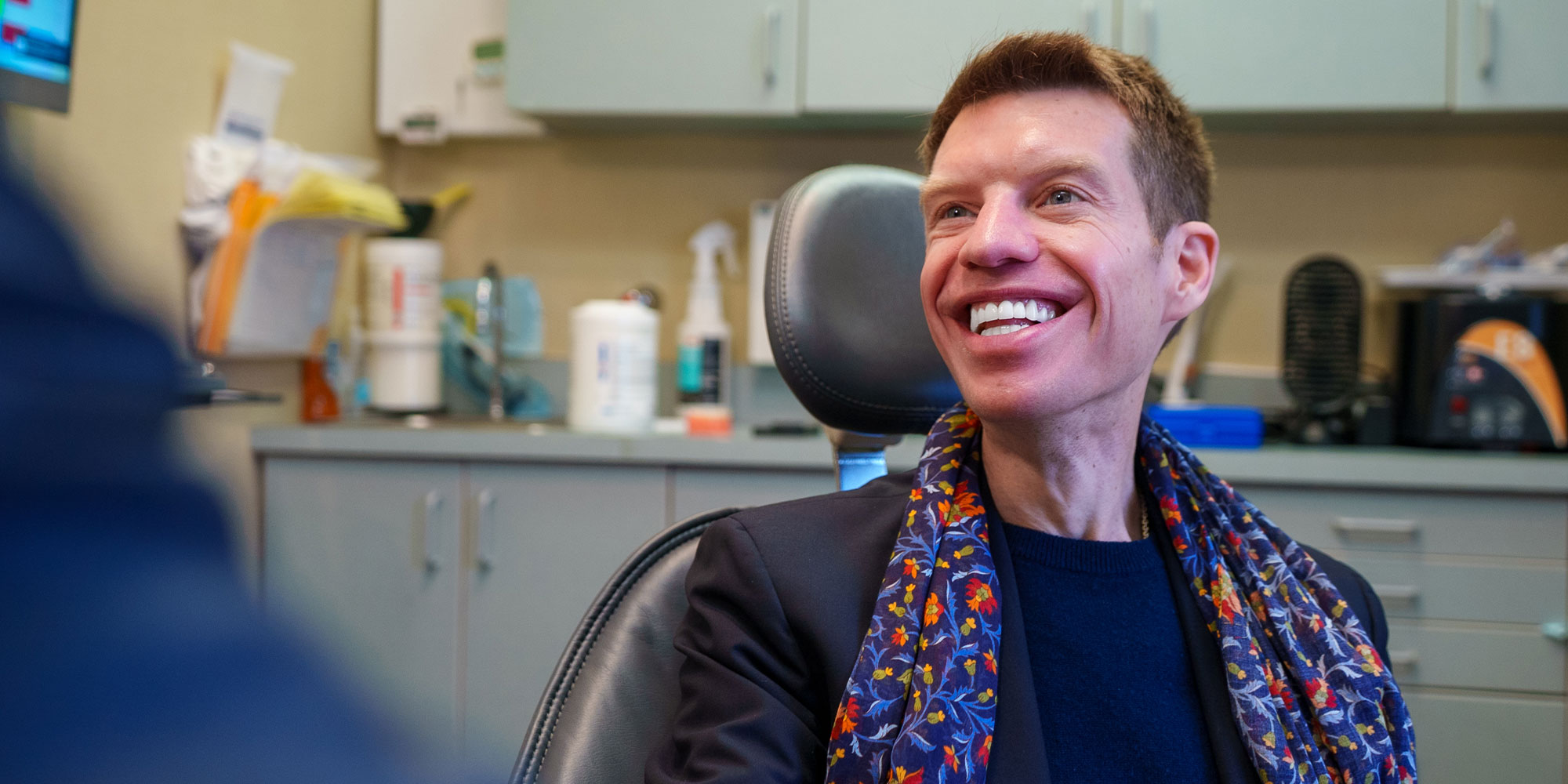 Patient smiling at doctor