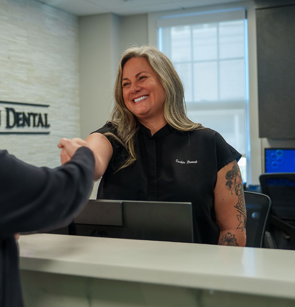 shaking hands welcoming